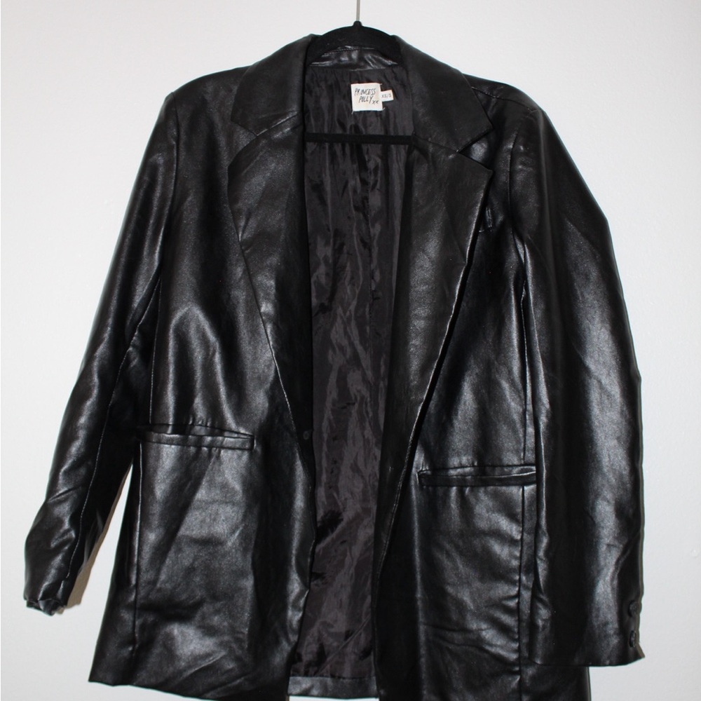PRINCESS POLLY Black Leather Jacket